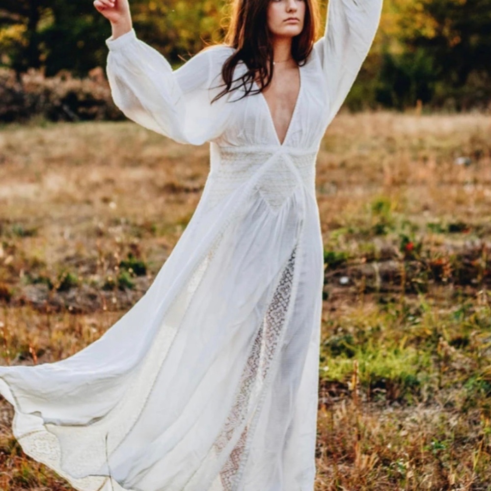 Freepeople Southwest Lace Maxi-dress White Medium